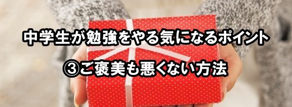 中学生が勉強をやる気になるポイント③ご褒美も悪くない方法